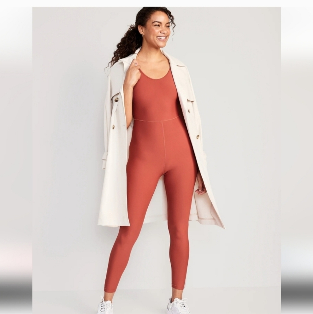 NWOT Women's Burnt Orange Powersoft Jumpsuit Size M